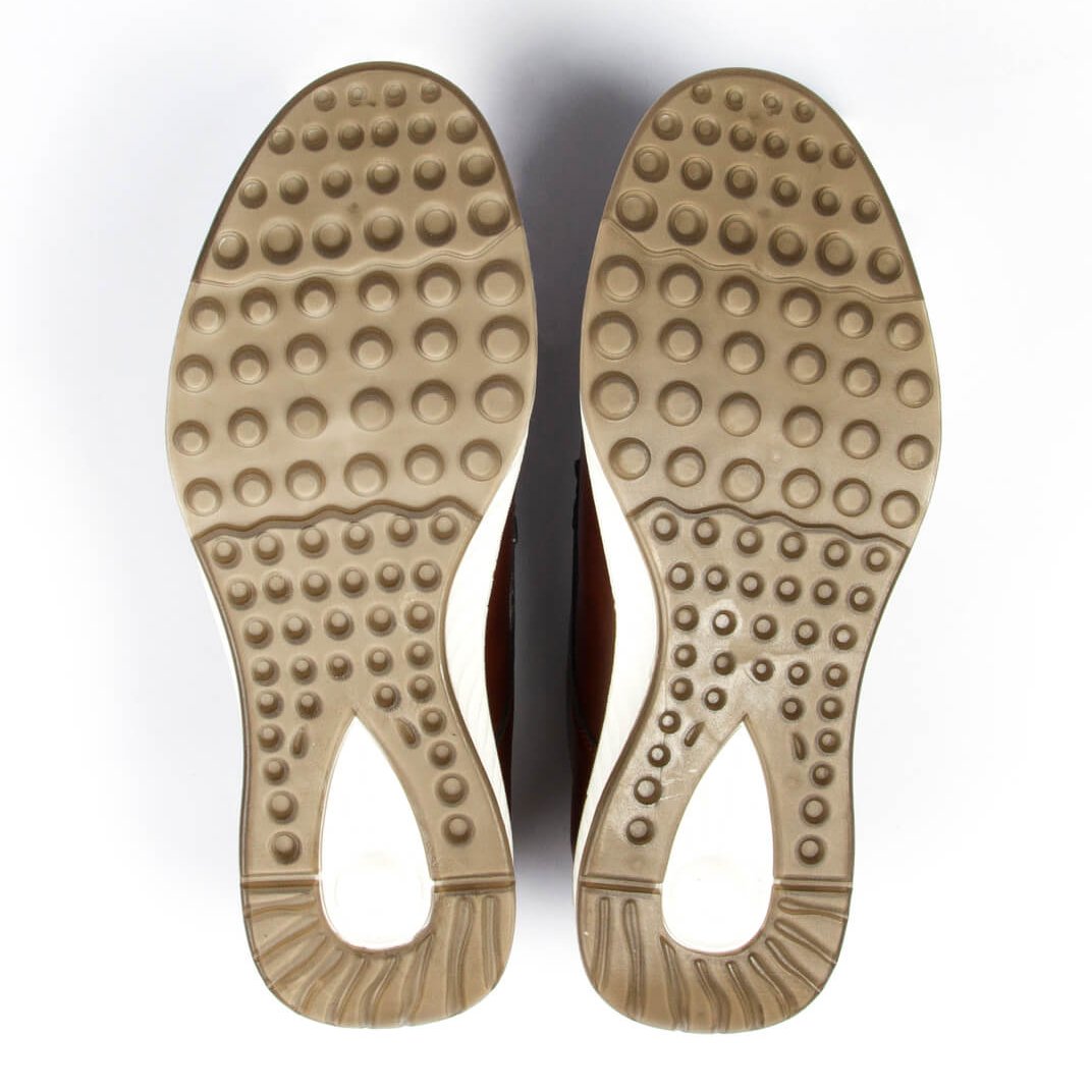 St. James – Zapato de Cuero Auténtico Marrón | Punta Redonda, Suela Blanca