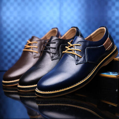 St. James - Zapato Oxford de Cuero Marrón | Cordones Elásticos