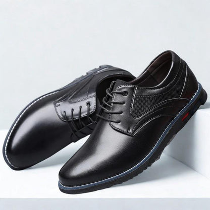 St. James - Oxford de Cuero Negro - Cordones Elásticos