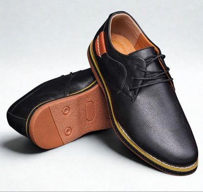 St. James - Zapato Oxford de Cuero Negro  | Cordones Elásticos