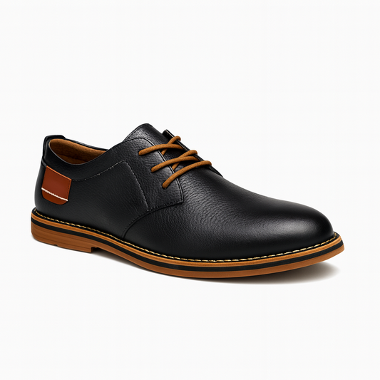 St. James - Zapato Oxford de Cuero Marrón | Cordones Elásticos