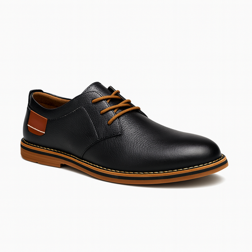 St. James - Zapato Oxford de Cuero Marrón | Cordones Elásticos