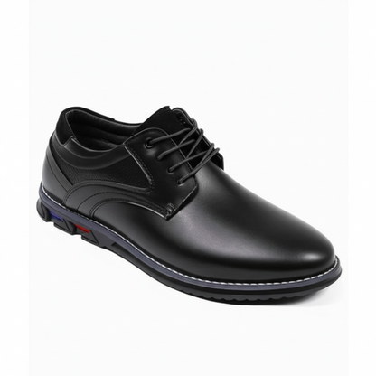 St. James - Oxford de Cuero Negro - Cordones Elásticos
