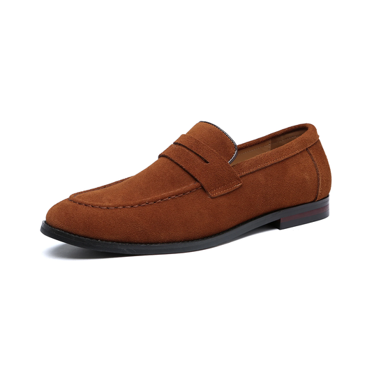 St. James – Marlow Mocassino Penny en gamuza premium – Marrón