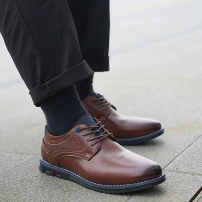 St. James - Oxford de Cuero Marrón - Cordones Elásticos