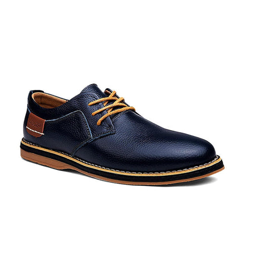 St. James - Zapato Oxford de Cuero Azul | Cordones Elásticos